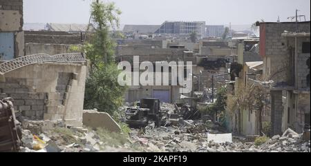 Die Kämpfe in West-Mossul gehen zu Ende, wobei große Teile der Stadt durch die Kämpfe zerstört werden. West Mosul, 02. August 2017 (Foto von Noe Falk Nielsen/NurPhoto) *** Bitte nutzen Sie die Gutschrift aus dem Kreditfeld *** Stockfoto