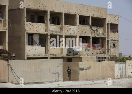 Die Kämpfe in West-Mossul gehen zu Ende, wobei große Teile der Stadt durch die Kämpfe zerstört werden. West Mosul, 02. August 2017 (Foto von Noe Falk Nielsen/NurPhoto) *** Bitte nutzen Sie die Gutschrift aus dem Kreditfeld *** Stockfoto