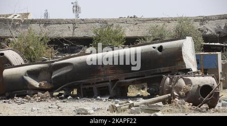Die Kämpfe in West-Mossul gehen zu Ende, wobei große Teile der Stadt durch die Kämpfe zerstört werden. West Mosul, 02. August 2017 (Foto von Noe Falk Nielsen/NurPhoto) *** Bitte nutzen Sie die Gutschrift aus dem Kreditfeld *** Stockfoto