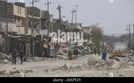 Die Kämpfe in West-Mossul gehen zu Ende, wobei große Teile der Stadt durch die Kämpfe zerstört werden. West Mosul, 02. August 2017 (Foto von Noe Falk Nielsen/NurPhoto) *** Bitte nutzen Sie die Gutschrift aus dem Kreditfeld *** Stockfoto