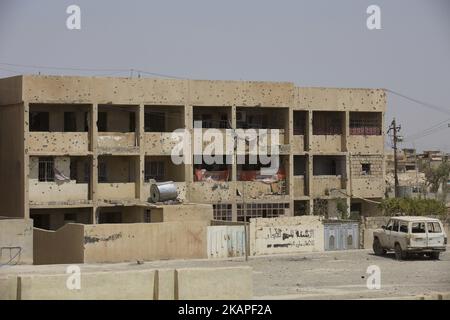 Die Kämpfe in West-Mossul gehen zu Ende, wobei große Teile der Stadt durch die Kämpfe zerstört werden. West Mosul, 02. August 2017 (Foto von Noe Falk Nielsen/NurPhoto) *** Bitte nutzen Sie die Gutschrift aus dem Kreditfeld *** Stockfoto