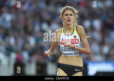 Konstanze KLOSTERALFEN, Deutschland, während der Vorrunde über 1500 Meter im Londoner Stadion am 4. August 2017 bei der Leichtathletik-Weltmeisterschaft 2017. (Foto von Ulrik Pedersen/NurPhoto) *** Bitte nutzen Sie die Gutschrift aus dem Kreditfeld *** Stockfoto