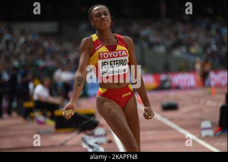 Ana PELETEIRO, Spanien, bei der Vorheizen-Dreisprungrunde im Londoner Stadion am 5. August 2017 bei der Leichtathletik-Weltmeisterschaft 2017 in der IAAF. (Foto von Ulrik Pedersen/NurPhoto) *** Bitte nutzen Sie die Gutschrift aus dem Kreditfeld *** Stockfoto