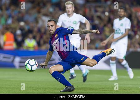 Paco Alcacer spielte im Camp Nou Stadium am 7.. August 2017 in Barcelona, Spanien, während des Spiels zwischen FC Barcelona und Chapecoense um die Joan Gamper Trophäe. (Kredit: Urbanandsport / NurPhoto) -- (Foto von Urbanandsport/NurPhoto) *** Bitte benutzen Sie das Credit Field *** Stockfoto