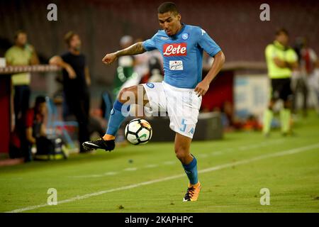 Allan von SSC Napoli während des Vorsaison-Frendly-Spiels zwischen SSC Napoli und RCD Espanyol im Stadio San Paolo in Neapel, Italien, am 10. August 2017. (Foto Franco Romano/Nurphoto) *** Bitte nutzen Sie die Gutschrift aus dem Kreditfeld *** Stockfoto