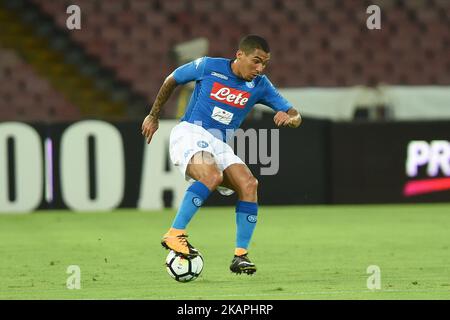 Allan von SSC Napoli während des Vorsaison-Frendly-Spiels zwischen SSC Napoli und RCD Espanyol im Stadio San Paolo in Neapel, Italien, am 10. August 2017. (Foto Franco Romano/Nurphoto) *** Bitte nutzen Sie die Gutschrift aus dem Kreditfeld *** Stockfoto