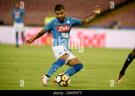 Lorenzo Insigne von SSC Napoli während des Vorsaison-Frendly-Spiels zwischen SSC Napoli und RCD Espanyol im Stadio San Paolo in Neapel, Italien, am 10. August 2017. (Foto Franco Romano/Nurphoto) *** Bitte nutzen Sie die Gutschrift aus dem Kreditfeld *** Stockfoto