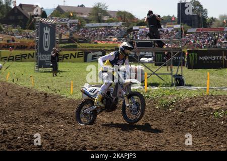 21 Paulin Gautier Husqvarna FRA MCM Rockstar Energy Husqvarna Factory Racing während der MXGP Weltmeisterschaft Schweiz am 13. August 2017 in Frauenfeld, Schweiz. (Foto von Fabio Averna/NurPhoto) *** Bitte nutzen Sie die Gutschrift aus dem Kreditfeld *** Stockfoto