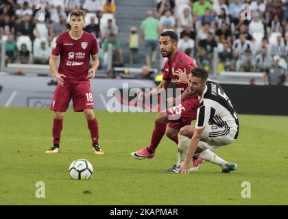 Während des Serie-A-Spiels zwischen Juventus und Cagliari, in Turin, am 19. August 2017 (Foto: Loris Roselli/NurPhoto). Stockfoto