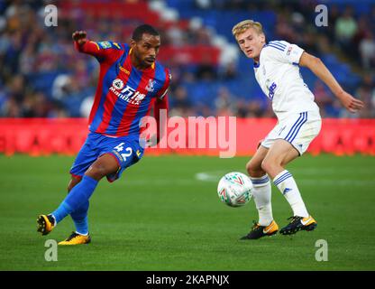 Jason Puncheon aus dem Crystal Palace während des Carabao Cup 2.-Runden-Spiels zwischen Crystal Palace und Ipswich Town im Selhurst Park Stadium in London, England, am 22. August 2017. (Foto von Kieran Galvin/NurPhoto) Stockfoto