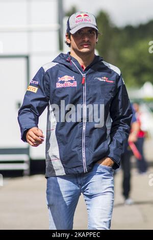 55 SAINZ Carlos aus Spanien vom Team Toro Rosso während des Grand Prix der Formel 1 in Belgien auf dem Circuit de Spa-Francorchamps am 24. August 2017 in Spa, Belgien. (Foto von Xavier Bonilla/NurPhoto) Stockfoto
