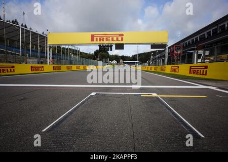 Spa-Francorchamps Rundkurs Ansicht der Pole Position während des Grand Prix der Formel 1 in Belgien auf dem Circuit de Spa-Francorchamps am 24. August 2017 in Spa, Belgien. (Foto von Xavier Bonilla/NurPhoto) Stockfoto