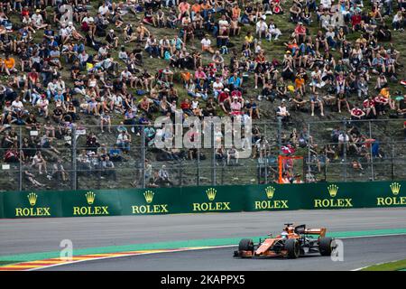 14 ALONSO Fernando aus Spanien von McLaren Honda vor belgischen Fans beim Grand Prix der Formel 1 in Belgien auf dem Circuit de Spa-Francorchamps am 25. August 2017 in Spa, Belgien. (Foto von Xavier Bonilla/NurPhoto) Stockfoto