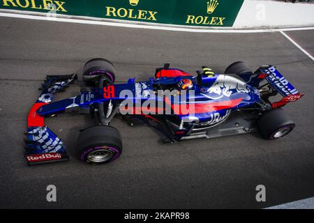 55 SAINZ Carlos aus Spanien vom Team Toro Rosso während des Qualifyens des Grand Prix der Formel 1 in Belgien auf dem Circuit de Spa-Francorchamps am 25. August 2017 in Spa, Belgien. (Foto von Xavier Bonilla/NurPhoto) Stockfoto