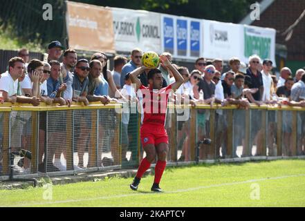 Sam Deering aus Billericay Town beim Bostik League Premier Division Spiel zwischen Thurrock gegen Billericay Town am 28. August 2017 in Ship Lane Ground, Aveley, Großbritannien. (Foto von Kieran Galvin/NurPhoto) Stockfoto