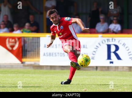 Sam Deering aus Billericay Town beim Bostik League Premier Division Spiel zwischen Thurrock gegen Billericay Town am 28. August 2017 in Ship Lane Ground, Aveley, Großbritannien. (Foto von Kieran Galvin/NurPhoto) Stockfoto