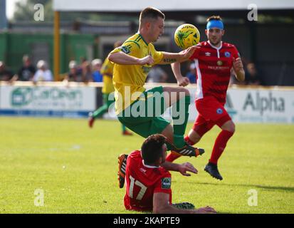 Charlie Stimson vom FC Thurrock beim Bostik League Premier Division Spiel zwischen Thurrock gegen Billericay Town am Ship Lane Ground, Aveley, UK am 28. August 2017. (Foto von Kieran Galvin/NurPhoto) Stockfoto