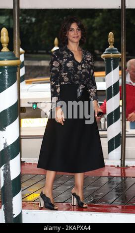 Donatella Finocchiaro erreicht das Hotel Excelsior in Venedig, Italien, am 1. September 2017. (Foto von Matteo Chinellato/NurPhoto) Stockfoto