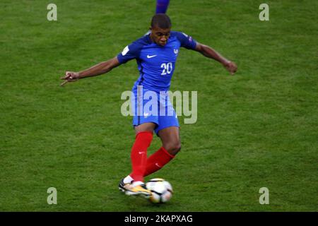 Kylian Mbappe während des Qualifikationsspiel zur FIFA-Weltmeisterschaft 2018 zwischen Frankreich und den Niederlanden im Stade de France am 31. August 2017 in Paris, Frankreich. (Foto von Mehdi Taamallah/NurPhoto) Stockfoto