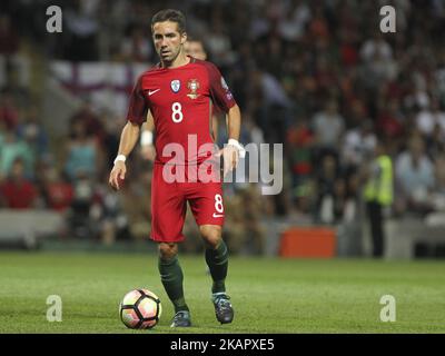 Portugals Mittelfeldspieler Joao Moutinho während des Qualifikationsspiels der FIFA Fußball-Weltmeisterschaft Russland 2018 zwischen Portugal und den Färöer-Inseln im Bessa sec XXI Stadium am 31. August 2017 in Porto, Portugal. (Foto von Pedro Lopes / DPI / NurPhoto) Stockfoto