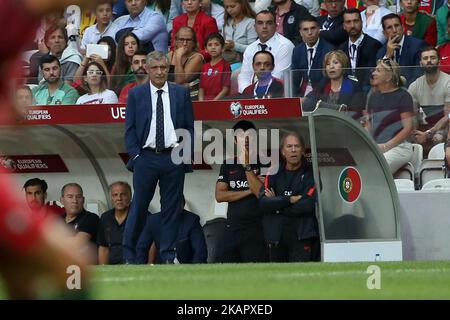 Portugals Cheftrainer Fernando Santos während des FIFA-WM-Qualifikationsspiel 2018 zwischen Portugal und den Färöer-Inseln im Bessa XXI-Stadion in Porto, Portugal, am 31. August 2017. (Foto von Pedro FiÃºza/NurPhoto) Stockfoto