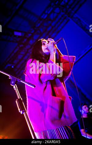 Die italienische Popsängerin und Liederschriftstellerin Levante tritt am 2. September 2017 live in der Carroponte, Sesto San Giovanni in Mailand, Italien, auf. . (Foto von Roberto Finizio/NurPhoto) Stockfoto