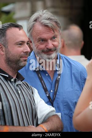 Venedig, Italien. 07. September 2017. Sam Neill kommt im Hotel Excelsior an (Foto von Matteo Chinellato/NurPhoto) Stockfoto
