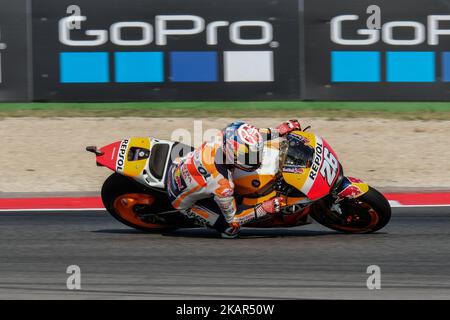 26 DANI PEDROSA (Spanien), HRC Repsol Honda Team, Honda RC213V Maschine, Gran Premio Tribul Mastercard di San Marino e della Riviera di Rimini, Aktion während der MotoGP FP3 auf dem Marco Simoncelli World Circuit für die MotoGP Weltmeisterschaft 13., Vom 8.. Bis 10. 2017. September in Misano Adriatico, Italien, am 9. September 2017. (Foto von Felice Monteleone/NurPhoto) Stockfoto