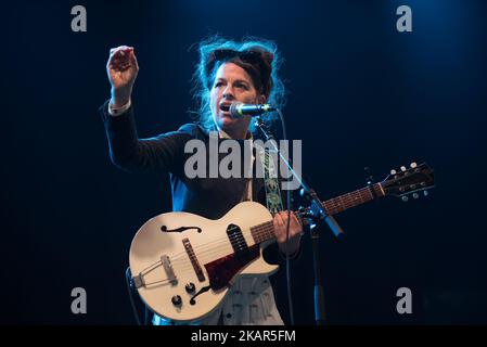 Die amerikanische Sängerin und Songwriterin Jesca Hoop tritt am 9. September 2017 beim OnBlackheath Festival in London, Großbritannien, live auf. (Foto von Alberto Pezzali/NurPhoto) Stockfoto