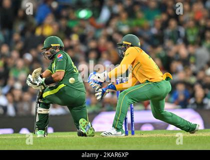 Sydney, Australien. November 03, 2022, Mohammad Haris von Pakistan Fledermäuse während der ICC Men's T20 World Cup-Spiel zwischen Pakistan und Südafrika auf Sydney Cricket Ground am 03. November 2022 in Sydney, Australien. DAS BILD DARF NUR REDAKTIONELL VERWENDET WERDEN – ES DARF NICHT KOMMERZIELL VERWENDET WERDEN Stockfoto