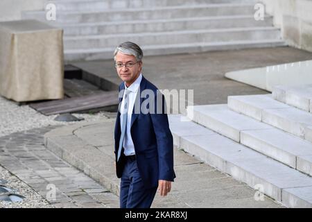 Jean-Laurent Bonnafe, Generaldirektor von BNP Paribas, kommt zu einer Begrüßungszeremonie zur Feier der Krönung von Paris als Austragungsort der Olympischen Spiele 2024 im Pariser Elysee-Palast am 15. September 2017, nachdem die Delegation von Paris 2024 vom Internationalen Olympischen Komitee (IOC) in Lima zurückgekehrt war. (Foto von Julien Mattia/NurPhoto) Stockfoto