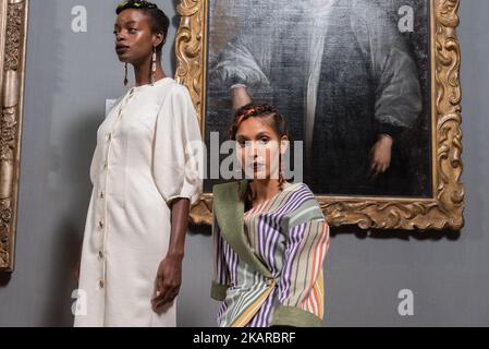 Blick auf die Backstage und Details vor der Tata Naka Präsentation während der London Fashion Week 2017. September in London am 19. September 2017. (Foto von Alberto Pezzali/NurPhoto) Stockfoto