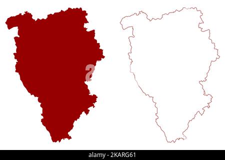 Braintree nicht-Metropolregion (Vereinigtes Königreich von Großbritannien und Nordirland, zeremonielle Grafschaft Essex, England) Kartenvektordarstellung, Stock Vektor