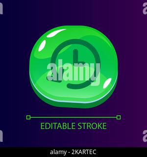 Timer-Update Hochglanz-ui-Taste mit linearem Symbol Stock Vektor