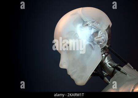 Science Fiction Ausstellung im Onassis Cultural Center in Athen, Griechenland am 9. Oktober 2017. Science Fiction: A Journey into the Unknown untersucht den langjährigen Einfluss von Science Fiction auf die gesamte Bandbreite der zeitgenössischen Kultur. Durch ikonische Bücher und Comics, Filme und Musik lässt die Ausstellung das Unbekannte vertraut erscheinen. (Foto von Giorgos Georgiou/NurPhoto) Stockfoto