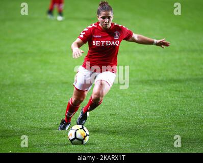 Kit Graham von Charlton Athletic Womenduring FA Women's Premier League Southern Division Spiel zwischen Charlton Athletic Women und West Ham United Ladies am 11. Oktober 2017 im Valley Stadium in London, Großbritannien. (Foto von Kieran Galvin/NurPhoto) Stockfoto