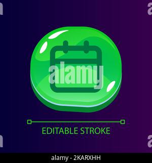 Kalender-UI-Taste mit linearem Symbol Stock Vektor