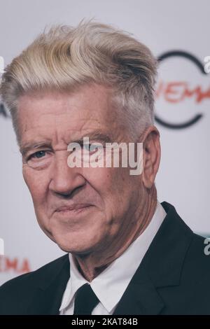 David Lynch nimmt am 4. November 2017 im Auditorium Parco della Musica in Rom, Italien, an einer Fotocolalle während des Rom Film Fest 12. Teil. (Foto von Luca Carlino/NurPhoto) Stockfoto