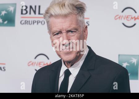 David Lynch nimmt am 4. November 2017 im Auditorium Parco della Musica in Rom, Italien, an einer Fotocolalle während des Rom Film Fest 12. Teil. (Foto von Luca Carlino/NurPhoto) Stockfoto