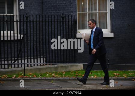 Chief Whip, Julian Smith, kommt am 7. November 2017 in Downing Street, London an. (Foto von Alberto Pezzali/NurPhoto) Stockfoto