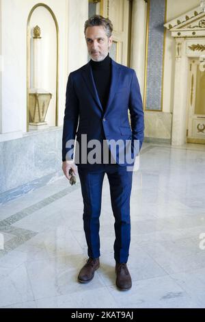 Der Schauspieler Ernesto Alterio posiert während der Präsentation von TROYANAS im Teatro EspaÃ±ol de Madrid. Spanien. 7. November 2017 (Foto von Oscar Gonzalez/NurPhoto) Stockfoto