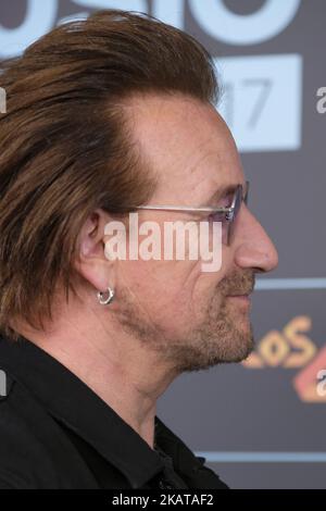 Bono von U2 Jahren nimmt am 10. November 2017 am Pressesaal der Musikpreise 40 im WiZink Center in Madrid, Spanien, Teil. (Foto von Oscar Gonzalez/NurPhoto) Stockfoto