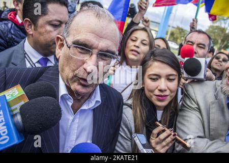 Humberto De La Calle wurde nach der Konsultation mit 365.658 Stimmen für die Wahlen von 2018 in Kolumbien zum Präsidentschaftskandidaten gewählt (Foto: Daniel Garzon Herazo/NurPhoto) Stockfoto