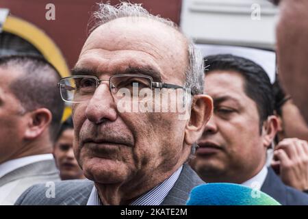 Humberto De La Calle wurde nach der Konsultation mit 365.658 Stimmen für die Wahlen von 2018 in Kolumbien zum Präsidentschaftskandidaten gewählt (Foto: Daniel Garzon Herazo/NurPhoto) Stockfoto