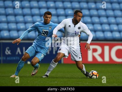 David Stephens von Boreham Wood beim Spiel des Emirate FA Cup in der zweiten Runde zwischen Coventry City und Boreham Wood in der Ricoh Arena am 3. Dezember 2017 (Foto: Kieran Galvin/NurPhoto) Stockfoto