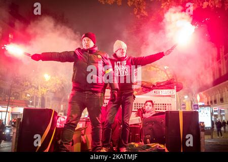 demonstrationsmarsch des Vereins Act up-Paris anlässlich des Welttages gegen HIV/AIDS in Paris, Frankreich, am 1.. dezember 2017. (Foto von Olivier Donnars/NurPhoto) Stockfoto