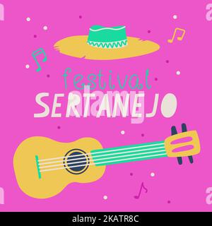 Banner des Sertanejo Musikfestivals. Vektorgrafik. Stock Vektor