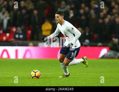 Erik Lamela von Tottenham Hotspur beim Premier League-Spiel zwischen Tottenham Hotspur und West Ham United am 4. Januar 2018 im Wembley-Stadion in London, England. (Foto: Kieran Galvin/NurPhoto) Stockfoto