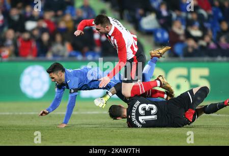 Torhüter Iago Herrerin vom Athletic Club in Aktion während des La Liga-Spiels zwischen Getafe und Athletic Club im Coliseum Alfonso Perez am 19. Januar 2018 in Getafe, Spanien. (Foto von Raddad Jebarah/NurPhoto) Stockfoto