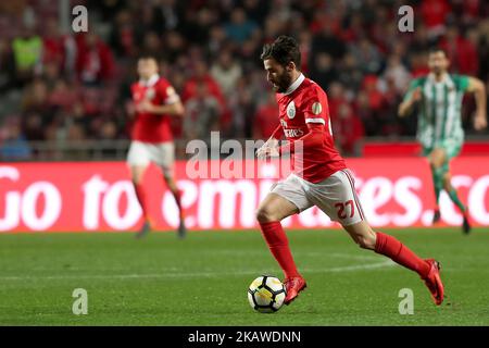 Benficas portugiesischer Mittelfeldspieler Rafa Silva im Einsatz beim Fußballspiel der Portugiesischen Liga SL Benfica gegen den FC Rio Ave am 3. Februar 2018 im Luz-Stadion in Lissabon, Portugal. ( Foto von Pedro FiÃºza/NurPhoto) Stockfoto